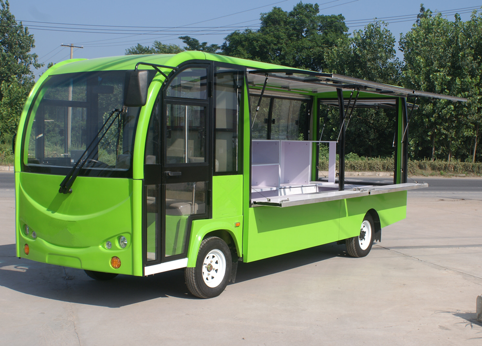 绿色电动售货车